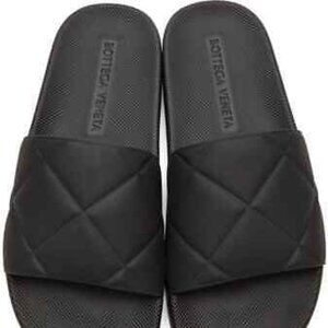 Bottega Veneta Vintage Black Quilted Rubber Slides size 45